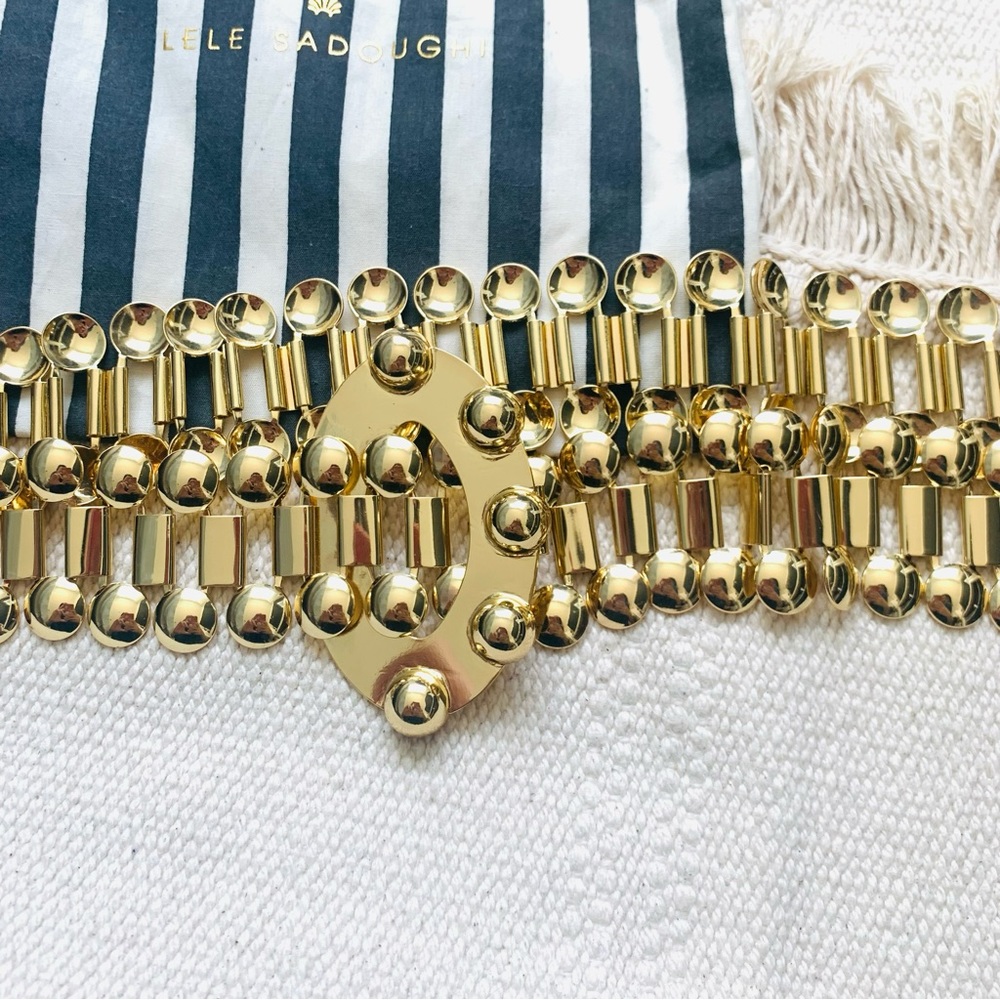 Lele Sadoughi Gold Statement Belt